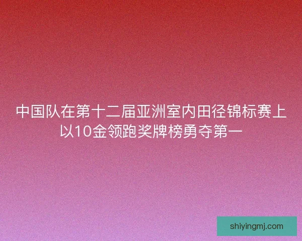 中国队在第十二届亚洲室内田径锦标赛上以10金领跑奖牌榜勇夺第一